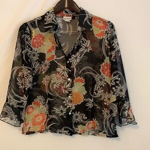 Nicola sheer button down